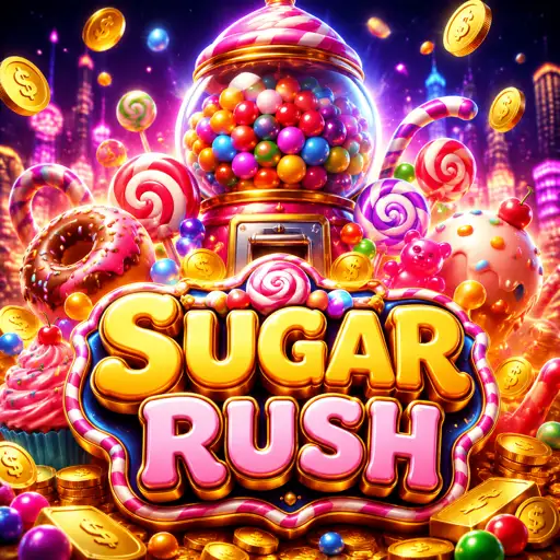 Caça-níquel Sugar Rush com doces e cores vibrantes